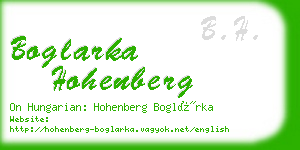 boglarka hohenberg business card